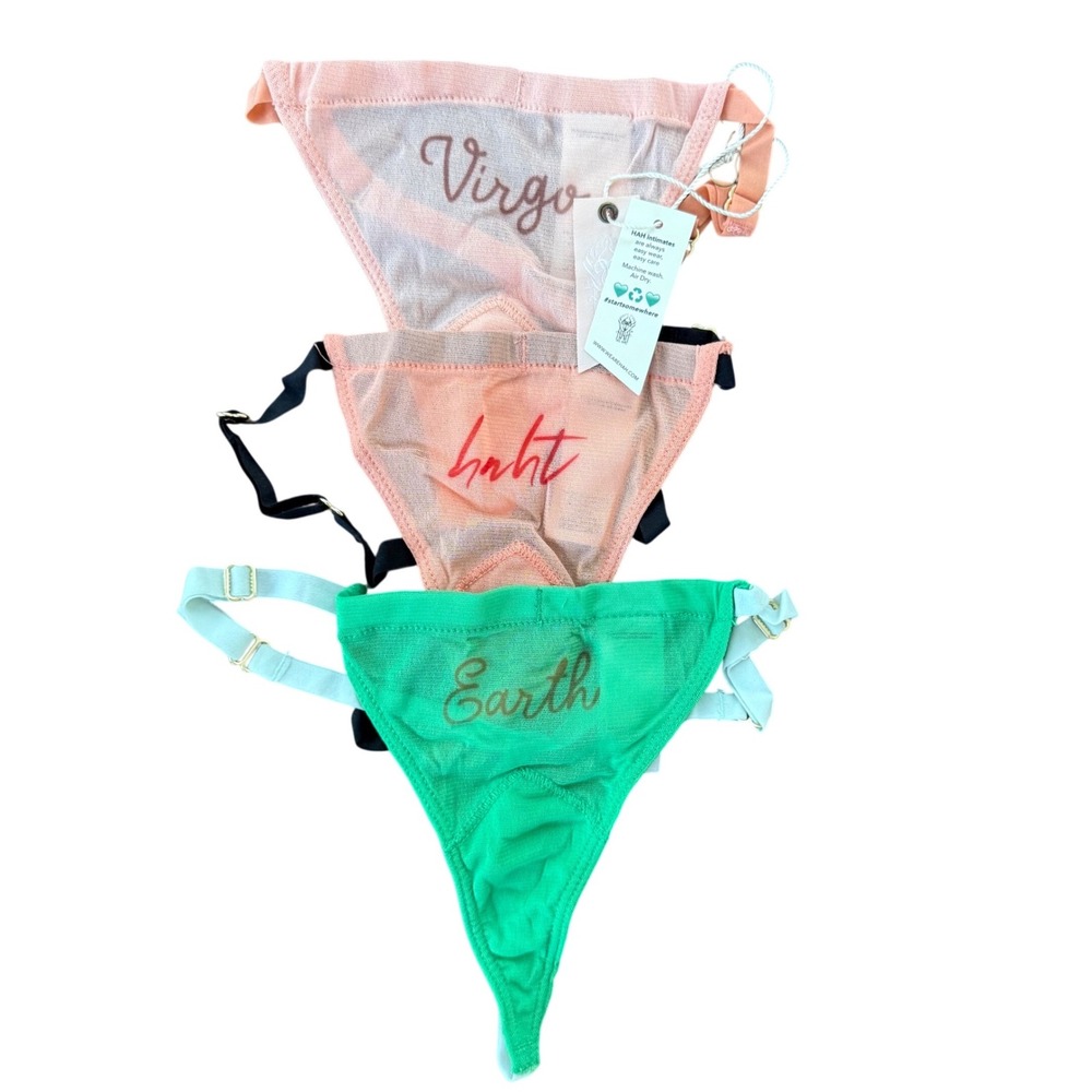 We Are HAH Virgo Zodiac Panties 3 Pack Mesh Thong One Size NEW